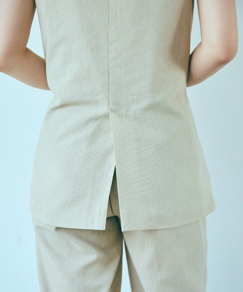 ANGIE（アンジー）の「リネンライクテーラードジレ（テーラードジャケット・レディース・ベージュ/ブラウン/アイボリー・FREE）」の9枚目の写真