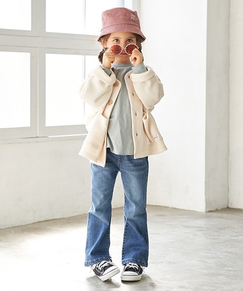 b・ROOM（ビールーム）の「ビッグシルエットワッフルカーディガン（カーディガン/ボレロ・キッズ・アイボリー/モカ/ネイビー・110cm/130cm/100cm/120cm/90cm）」の10枚目の写真