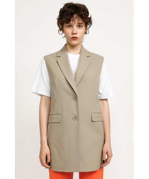 SLY（スライ）の「WOOL MIX OVER VEST/ウールミックスオーバーベスト（ベスト・レディース・スモークピンク/ベージュ・FREE）」の10枚目の写真