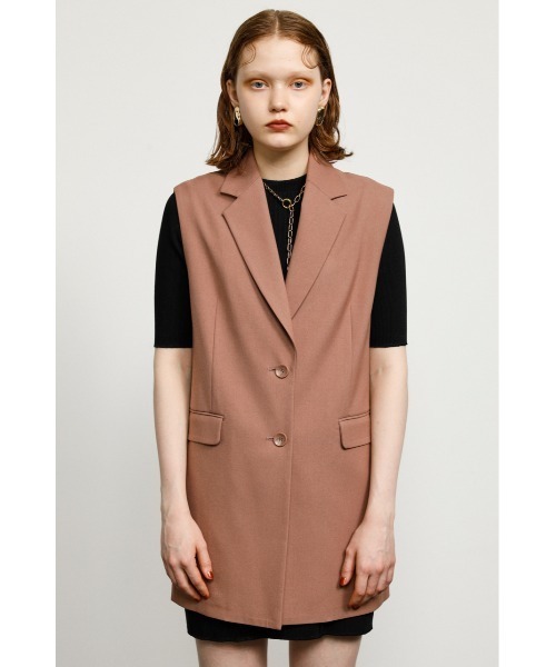 SLY（スライ）の「WOOL MIX OVER VEST/ウールミックスオーバーベスト（ベスト・レディース・スモークピンク/ベージュ・FREE）」の3枚目の写真