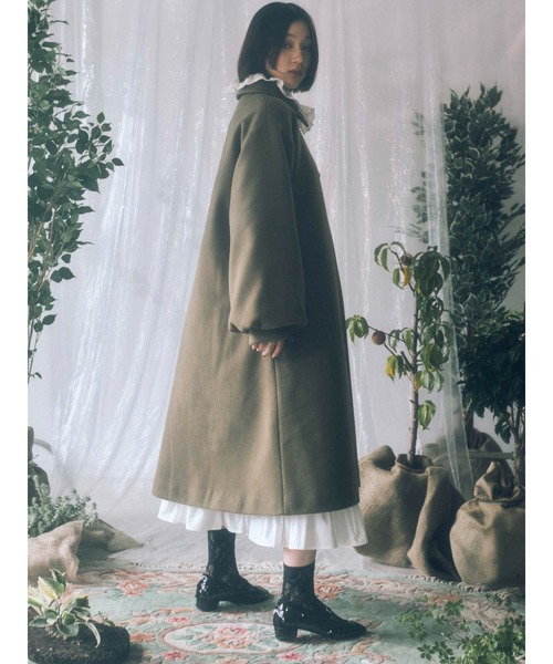 merry jenny（メリージェニー）の「ギャザースリーブAラインコート（ステンカラーコート・レディース・ブラック/グリーン/ブルー・FREE）」の13枚目の写真