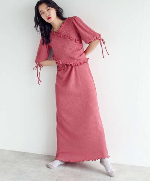 w closet（ダブルクローゼット）の「ポコポコカットソーカップ付きタンクワンピース（ワンピース・レディース・ブラック/パープル/ピンク・FREE）」の3枚目の写真