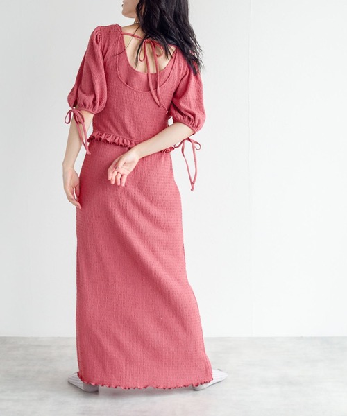 w closet（ダブルクローゼット）の「ポコポコカットソーカップ付きタンクワンピース（ワンピース・レディース・ブラック/パープル/ピンク・FREE）」の6枚目の写真