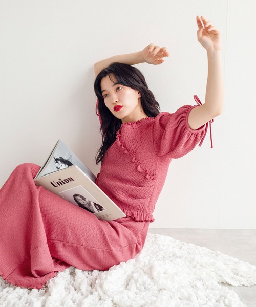 w closet（ダブルクローゼット）の「ポコポコカットソーカップ付きタンクワンピース（ワンピース・レディース・ブラック/パープル/ピンク・FREE）」の7枚目の写真