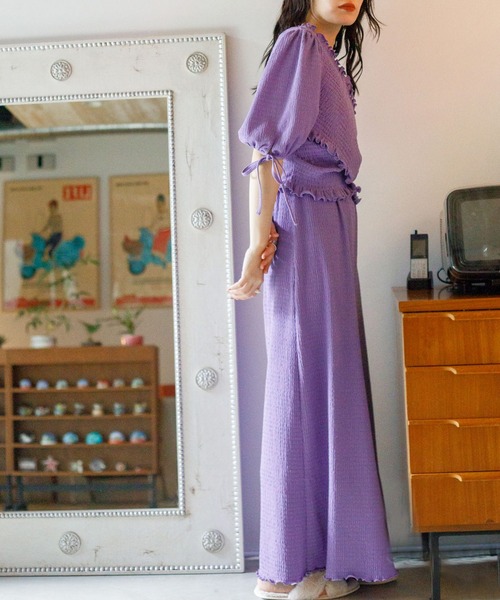 w closet（ダブルクローゼット）の「ポコポコカットソーカップ付きタンクワンピース（ワンピース・レディース・ブラック/パープル/ピンク・FREE）」の15枚目の写真