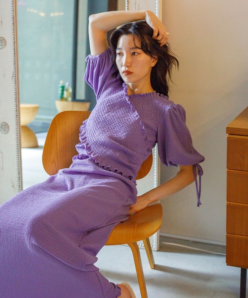 w closet（ダブルクローゼット）の「ポコポコカットソーカップ付きタンクワンピース（ワンピース・レディース・ブラック/パープル/ピンク・FREE）」の18枚目の写真