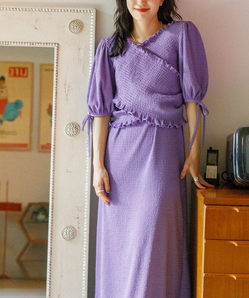 w closet（ダブルクローゼット）の「ポコポコカットソーカップ付きタンクワンピース（ワンピース・レディース・ブラック/パープル/ピンク・FREE）」の21枚目の写真