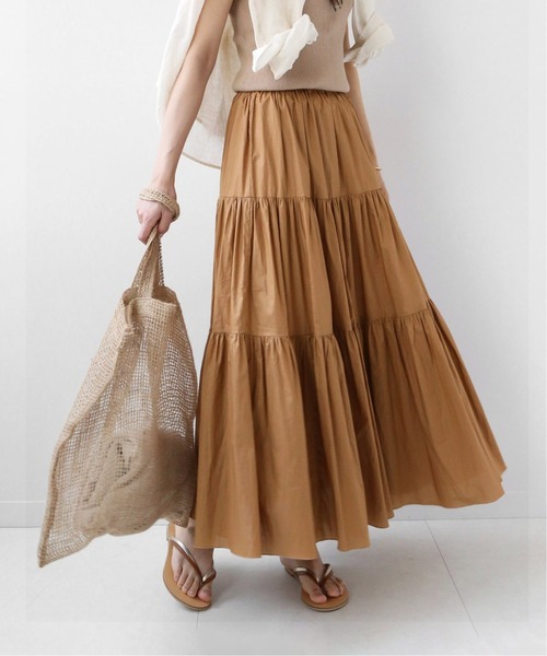 JOURNAL STANDARD relume(ジャーナルスタンダード レリューム)の「コーティングタイプライターティアードスカート◆(スカート・レディース・ブラック/キャメル・FREE)」の13枚目の写真