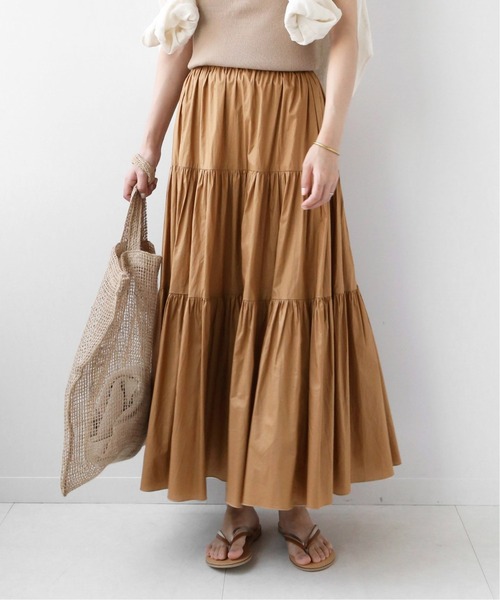 JOURNAL STANDARD relume(ジャーナルスタンダード レリューム)の「コーティングタイプライターティアードスカート◆(スカート・レディース・ブラック/キャメル・FREE)」の9枚目の写真