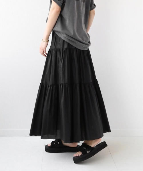 JOURNAL STANDARD relume(ジャーナルスタンダード レリューム)の「コーティングタイプライターティアードスカート◆(スカート・レディース・ブラック/キャメル・FREE)」の12枚目の写真