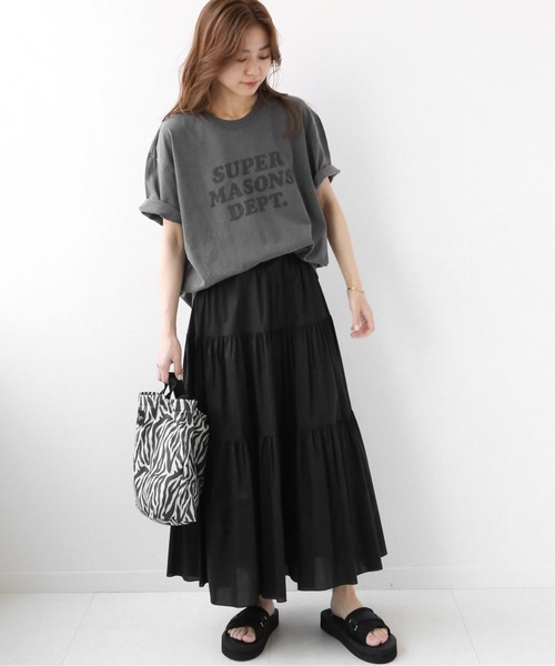 JOURNAL STANDARD relume(ジャーナルスタンダード レリューム)の「コーティングタイプライターティアードスカート◆(スカート・レディース・ブラック/キャメル・FREE)」の7枚目の写真