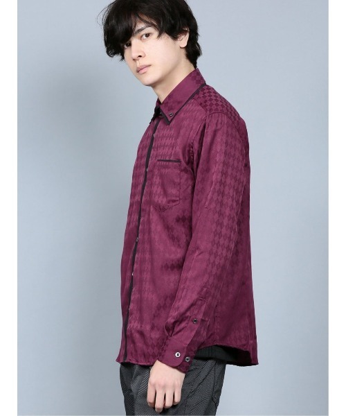 semantic design（セマンティックデザイン）の「セマンティックデザイン/semantic design アーガイルドビー 2枚衿ボタンダウン長袖シャツ（シャツ/ブラウス・メンズ・ホワイト/ワインレッド/ブラック・MEDIUM/LARGE/X-LARGE/S）」の12枚目の写真