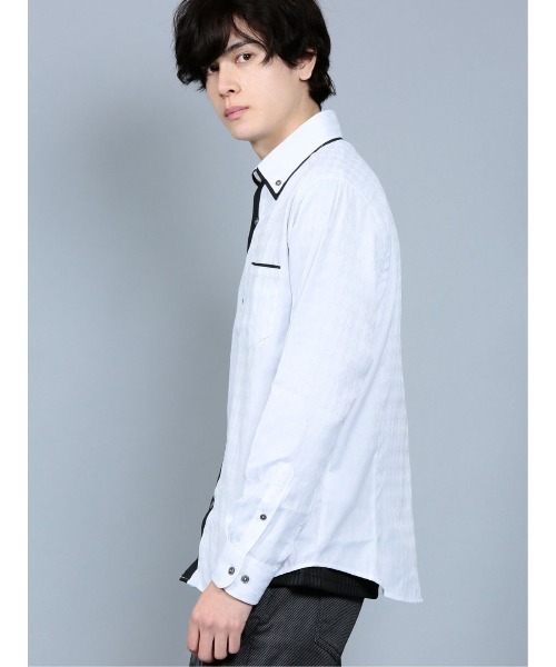 semantic design（セマンティックデザイン）の「セマンティックデザイン/semantic design アーガイルドビー 2枚衿ボタンダウン長袖シャツ（シャツ/ブラウス・メンズ・ホワイト/ワインレッド/ブラック・MEDIUM/LARGE/X-LARGE/S）」の9枚目の写真