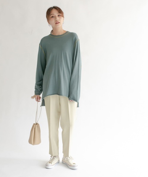 KBF（ケイビーエフ）の「illi　ワンタックスリムテーパードパンツ（その他パンツ・レディース・ブラック/ベージュ/ブラウン・38/36）」の17枚目の写真