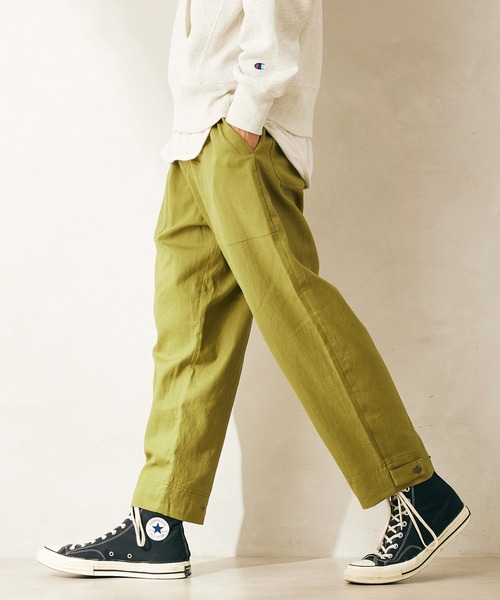 JOURNAL STANDARD relume(ジャーナルスタンダード レリューム)の「【HOUSE HOLD / ハウスホールド】FLANDERS LINEN ベイカーパンツ(その他パンツ・メンズ・ブラックミックス/オリーブ/ネイビー・2/3/4)」の1枚目の写真