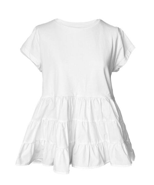 anuans(アニュアンス)の「ボリュームティアードTシャツ(Tシャツ/カットソー・レディース・ベージュ/ホワイト/ブラック/ブラウン・FREE)」の10枚目の写真