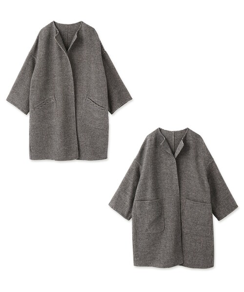 ☆こねずみです☆ドレステリア ウールチェックリバーシブルコート