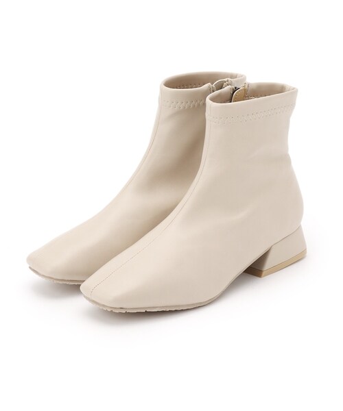 DRESKIP（ドレスキップ）の「◆フレアヒールストレッチブーツ（ブーツ・レディース・ブラック/アイボリー・45/25/35）」の2枚目の写真