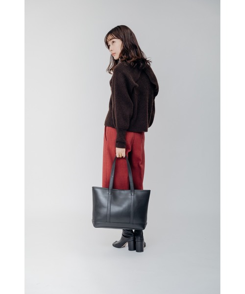 DEVICE+（デバイスプラス）の「DEVICE＋  フェイクレザー シンプル シックデザイン ビッグ トートバッグ（トートバッグ・メンズ・ブラック・FREE）」の16枚目の写真