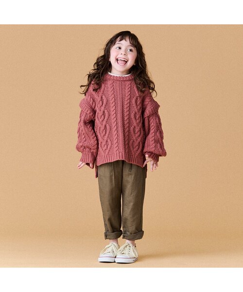 BREEZE(ブリーズ)の「引き揃えあったかニット(ニット/セーター・キッズ・ピンク/アイボリー/イエロー・120/140/90/100)」の4枚目の写真