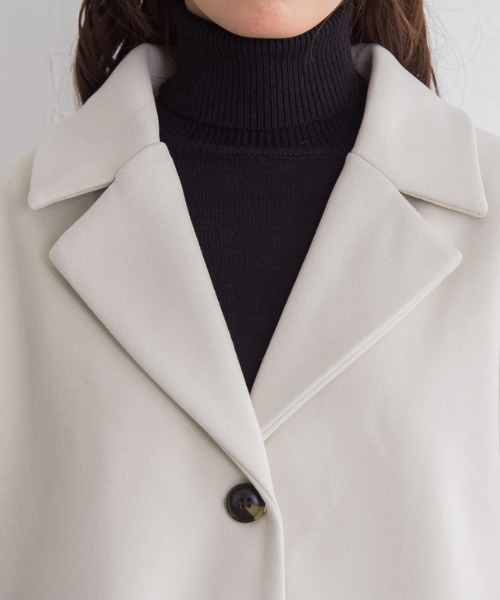 Pierrot(ピエロ)の「メルトンAラインコート(その他アウター・レディース・ネイビー/アイボリー/マスタード・M/L)」の6枚目の写真