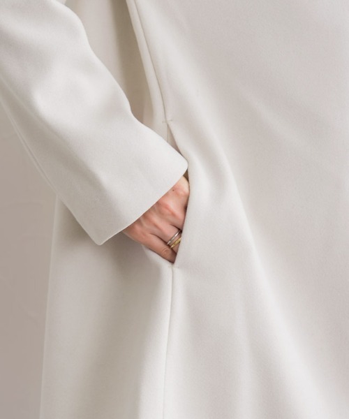 Pierrot(ピエロ)の「メルトンAラインコート(その他アウター・レディース・ネイビー/アイボリー/マスタード・M/L)」の19枚目の写真