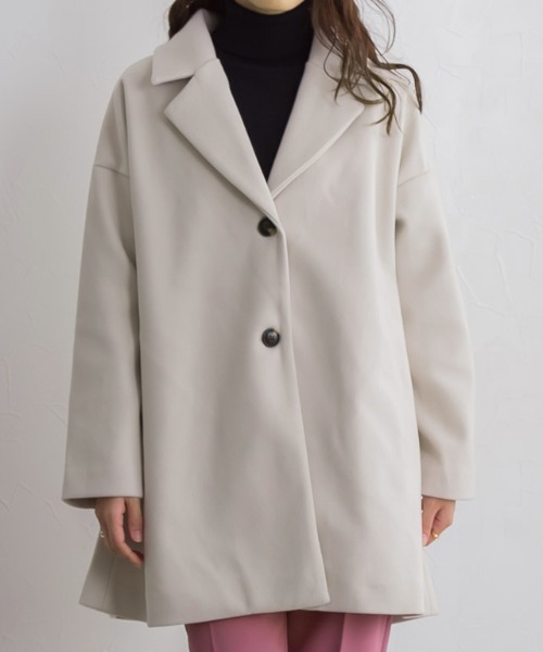 Pierrot(ピエロ)の「メルトンAラインコート(その他アウター・レディース・ネイビー/アイボリー/マスタード・M/L)」の22枚目の写真