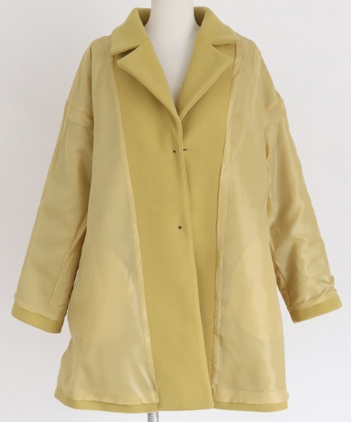 Pierrot(ピエロ)の「メルトンAラインコート(その他アウター・レディース・ネイビー/アイボリー/マスタード・M/L)」の17枚目の写真