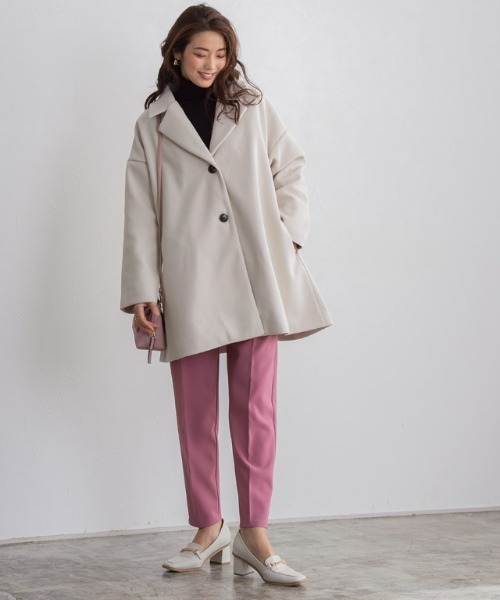 Pierrot(ピエロ)の「メルトンAラインコート(その他アウター・レディース・ネイビー/アイボリー/マスタード・M/L)」の8枚目の写真