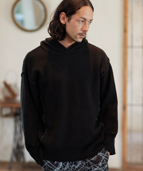 CAMBIO（カンビオ）の「mpa2718-7GGニットパーカー（パーカー・メンズ・ブラック/グリーン/アイボリー・M/L/XL）」の14枚目の写真