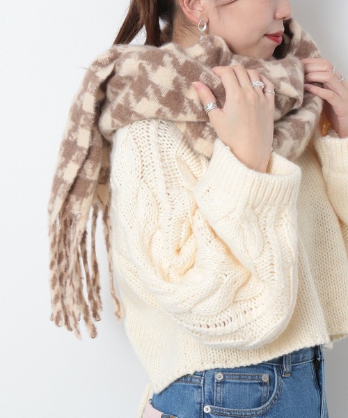 Heather（ヘザー）の「ガラオオバンストール　219166（ストール/ショール・レディース・ホワイト系その他/ベージュ系その他/ブルー系その他・ONE SIZE）」の3枚目の写真