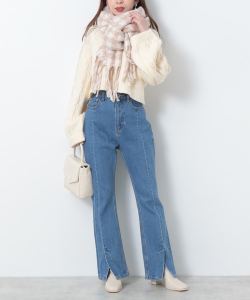 Heather（ヘザー）の「ガラオオバンストール　219166（ストール/ショール・レディース・ホワイト系その他/ベージュ系その他/ブルー系その他・ONE SIZE）」の4枚目の写真