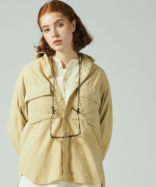 J.PRESS YORK STREET（ジェイプレスヨークストリート）の「【UNISEX】コーデュロイシャツ / デタッチャブルフード（シャツ/ブラウス・メンズ・グレー系/ベージュ系/オリーブ系/ライトグレー系7・SMALL/MEDIUM/LARGE）」の3枚目の写真