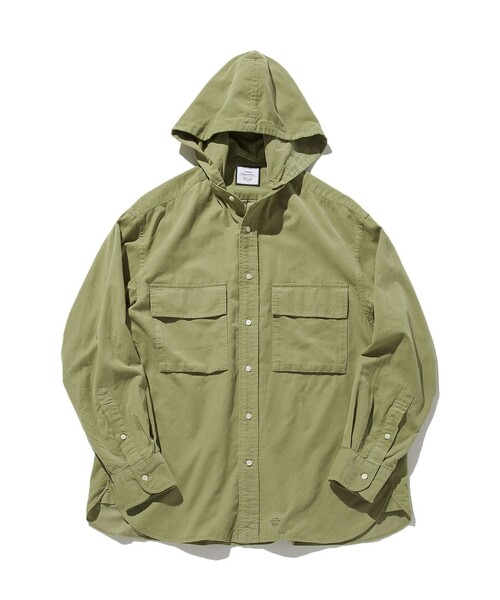 J.PRESS YORK STREET（ジェイプレスヨークストリート）の「【UNISEX】コーデュロイシャツ / デタッチャブルフード（シャツ/ブラウス・メンズ・グレー系/ベージュ系/オリーブ系/ライトグレー系7・SMALL/MEDIUM/LARGE）」の4枚目の写真