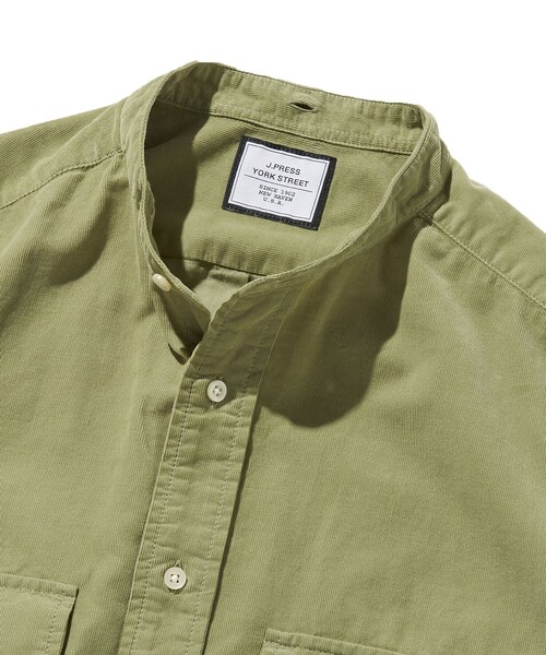 J.PRESS YORK STREET（ジェイプレスヨークストリート）の「【UNISEX】コーデュロイシャツ / デタッチャブルフード（シャツ/ブラウス・メンズ・グレー系/ベージュ系/オリーブ系/ライトグレー系7・SMALL/MEDIUM/LARGE）」の7枚目の写真