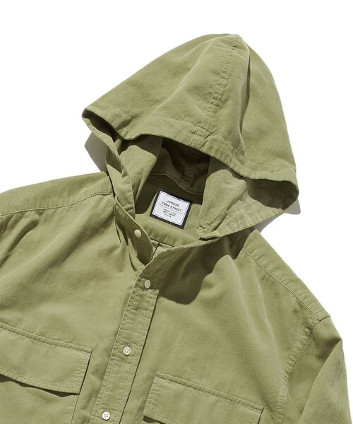 J.PRESS YORK STREET（ジェイプレスヨークストリート）の「【UNISEX】コーデュロイシャツ / デタッチャブルフード（シャツ/ブラウス・メンズ・グレー系/ベージュ系/オリーブ系/ライトグレー系7・SMALL/MEDIUM/LARGE）」の9枚目の写真