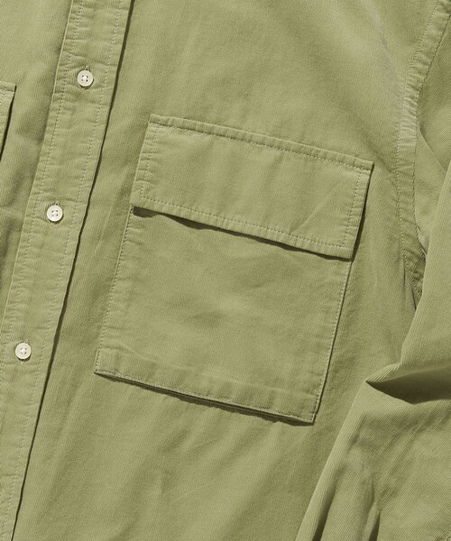 J.PRESS YORK STREET（ジェイプレスヨークストリート）の「【UNISEX】コーデュロイシャツ / デタッチャブルフード（シャツ/ブラウス・メンズ・グレー系/ベージュ系/オリーブ系/ライトグレー系7・SMALL/MEDIUM/LARGE）」の10枚目の写真