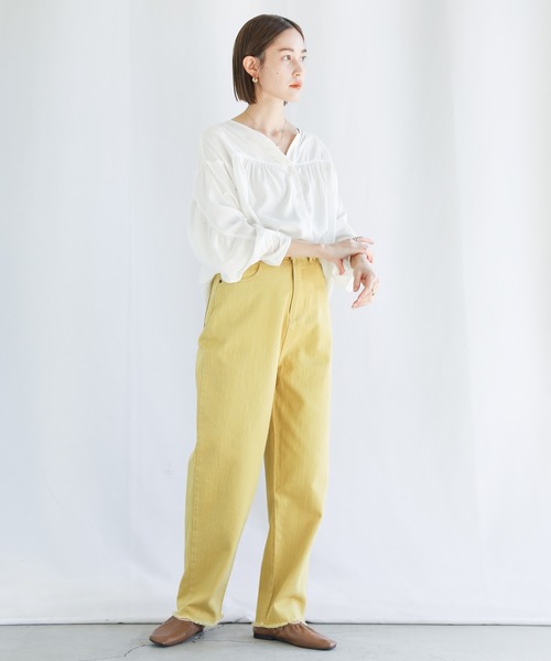 select MOCA(セレクトモカ)の「ギャザーデザインドルマンスリーブブラウス(シャツ/ブラウス・レディース・ブラック/オフホワイト/ライトグリーン/チェリーピンク・FREE)」の20枚目の写真