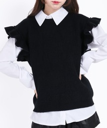 WC | フリルニットベスト(ベスト)