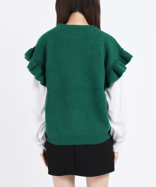 WC（ダブル シー）の「フリルニットベスト（ベスト・レディース・ブラック/グリーン/アイボリー・FREE）」の12枚目の写真