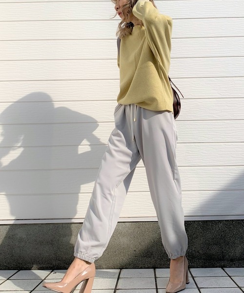 Q(キュー)の「ストレッチツイル ジョガーパンツ(その他パンツ・レディース・アクア/ブラック/ライトグレー・MEDIUM)」の9枚目の写真