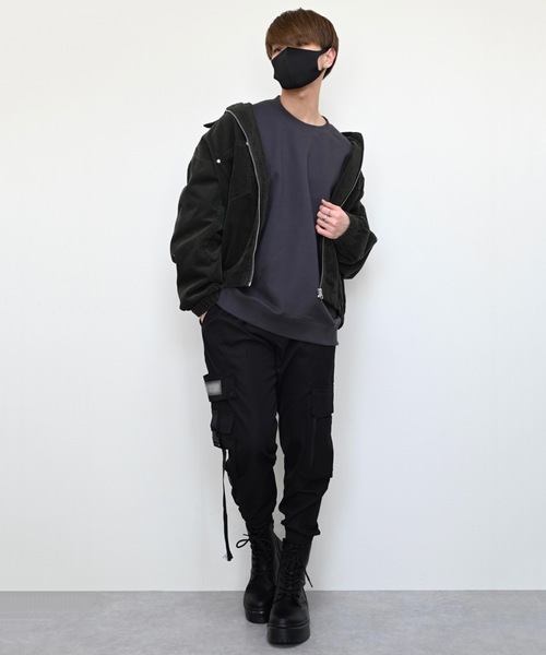 【CLEL】クレイル　ヘビーウェイト刺繍デザインスウェット　ブラック　XS CLEL】Heavyweight Embroidery Design Sweat/ヘビーウェイト