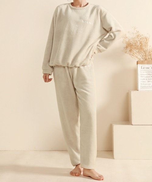 セール】レディース 長袖もこもこボアルームウェア プルオーバー