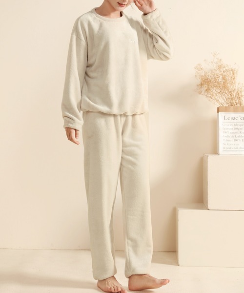 セール】レディース 長袖もこもこボアルームウェア プルオーバー