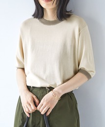 Chaco closet | 配色リンガー半袖ニットプルオーバー(ニット/セーター)
