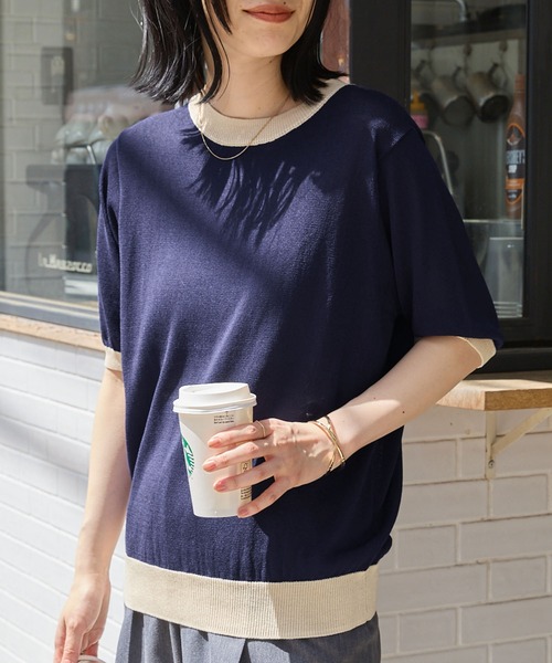 kloset クロセット サマーニット 半袖 ブラウス kloset クロセット サマーニット 半袖 ブラウス