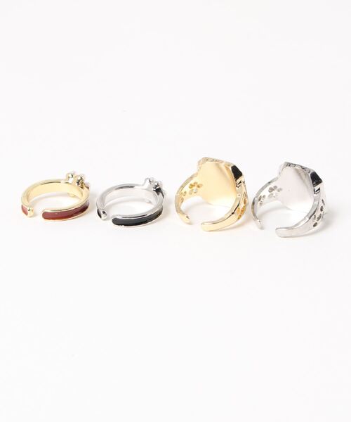 Burner（バーナー）の「【OKUOKU　0909】パール デザイン リング4点セット（フリーサイズ）（リング・レディース・その他1・FREE）」の2枚目の写真