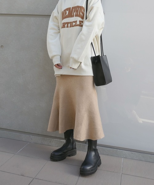 CORNERS（コーナーズ）の「ニットマーメイドスカート（スカート・レディース・ブラック/ベージュ/ブラウン/グレー/ライトグリーン/アイボリー/グリーン/オレンジ・M/L）」の11枚目の写真