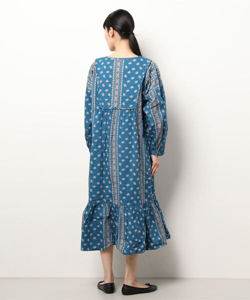 チャイハネ(チャイハネ)の「【チャイハネ】バンダナ柄ティアードワンピース(ワンピース・レディース・ベージュ/ブルー/オレンジ・FREE)」の8枚目の写真