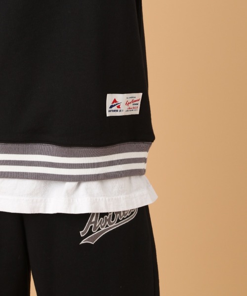 AVIREX(アヴィレックス)の「【直営店限定】ベースボール リブライン クルーネック スウェット / BASEBALL RIB LINE CREW NECK SWEAT / アヴィレックス / AVIREX(スウェット・メンズ・ブラック/ライトグレー・MEDIUM/LARGE/X-LARGE/XX-LARGE)」の3枚目の写真